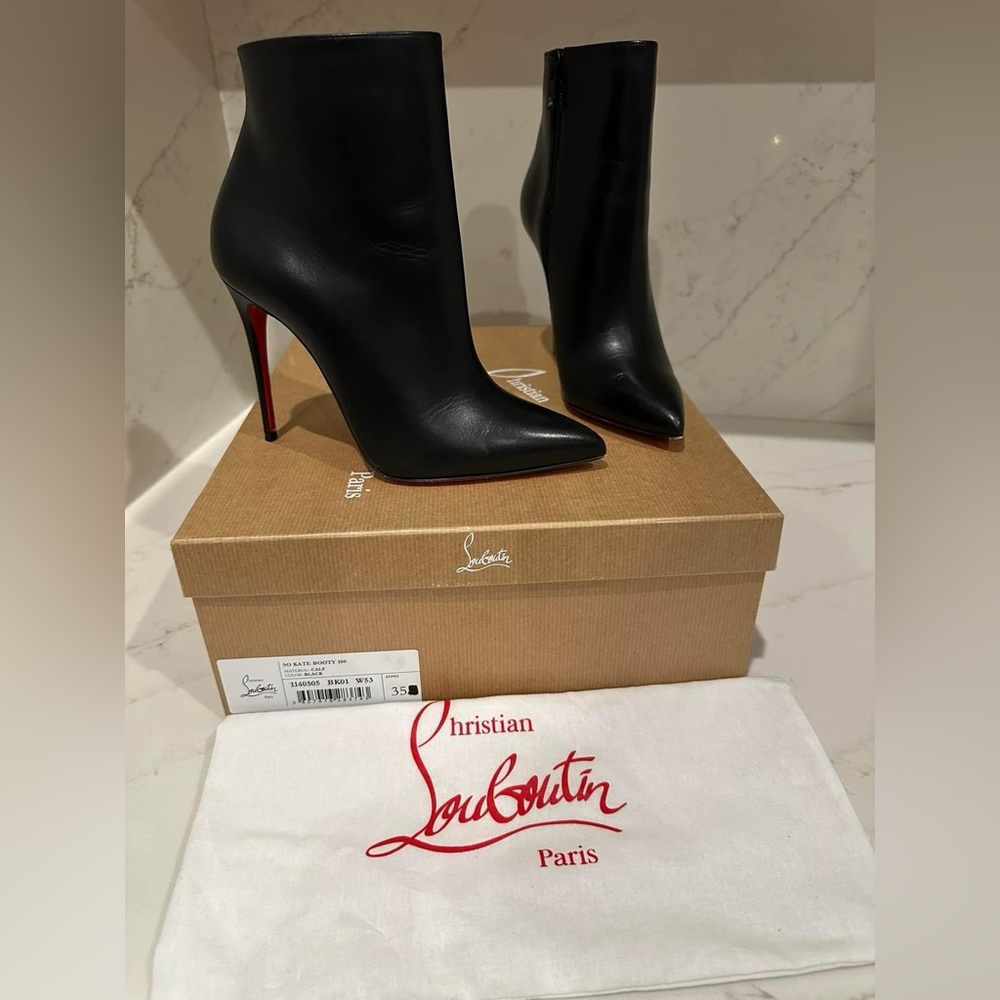 Size 35 Christian Louboutin SO KATE BOOTY, Style: 1140505, Color: Black.